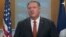 El Secretario de Estado Mike Pompeo al anunciar sanciones contra una compañía estatal cubana.