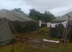 Campamento de migrantes cubanos en La Cruz de Guanacaste, Costa Rica.