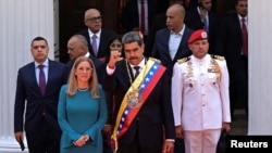 Nicolás Maduro, el 10 de enero de 2025 en Caracas durante la ceremonia de investidura. (Reuters/Gaby Oraa).