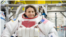 La astronauta cubanoamericana Serena Auñón, lista para un entrenamiento de caminata espacial. (NASA)