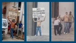 Ariel Limias Leiva, de 53 años fue detenido por protestar pacíficamente frente al Capitolio Nacional de La Habana con carteles contra la dictadura.