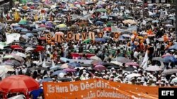 Marcha por la paz en Bogotá.