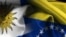 Banderas de Uruguay y Venezuela.