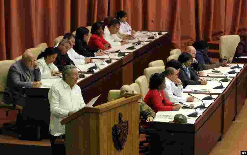 Raúl Castro en la sesión de clausura de la Asamblea cubana.