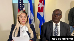 La activista nicaragüense Sophia Lacayo y el exprisionero político cubano Jorge Luis García Pérez (Antúnez) participaron en el foro desde Miami.