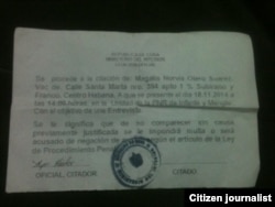 Reporta Cuba Citación Dama de Blanco.