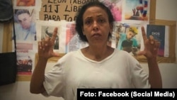 Jenny Taboada Ortíz, madre del preso político cubano Duannis León Taboada.