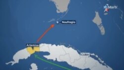 Sobrevivientes de embarcación de 23 balseros cubanos que naufragaron recientemente.