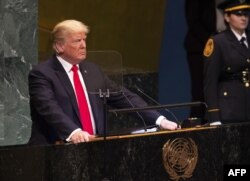 El presidente Trump ante la Asamblea General de Naciones Unidas.