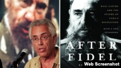 Brian Latell junto a la portada de uno de sus libros sobre Fidel Castro.