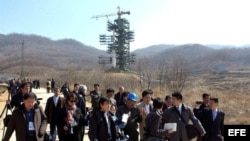 Foto de archivo de instalaciones coheteriles norcoreanas