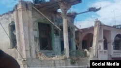 Derrumbe parcial de vivienda en Lawton, La Habana. Foto: Facebook