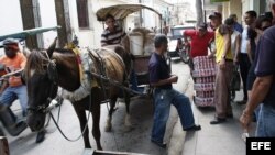 Cocheros en Cuba.