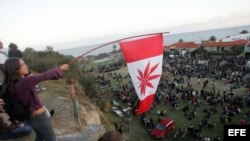 Concentración por la legalización de la marihuana en Montevideo (Uruguay). 