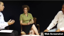 Reporta Cuba De izq a der Antonio Rodiles, Regina Coyula, Iván García