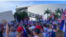 Manifestación frente a la Torre de la Libertad, Miami, el 17 de julio de 2021