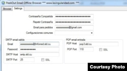 Panel de navegación donde se inserta el email para pedidos.