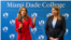 La congresista María Elvira Salazar junto a la presidenta del Miami Dade College, Madeline Pumariega, durante evento en el Padrón Campus, de Miami. (OCB)