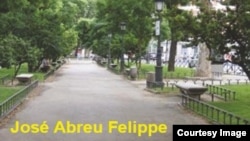 Detalle de la portada del libro ‘Paseo con tulipanes y otros paisajes’ del escritor José Abreu Felippe. 