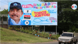 A diferencia de otros comicios, los carteles de Daniel Ortega en donde se invita a votar por él son menos. Foto: Houston Castillo, VOA.