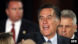 Mitt Romney, durante su intervención ayer
