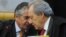 El magistrado del Tribunal Supremo de Brasil Marcos Aurelio de Mello y el revisor Ricardo Lewandowski en Brasilia, en una nueva audiencia del "Juicio del siglo". 
