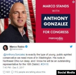 Marco Rubio apoyó a Anthony González.