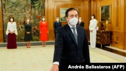 El canciller español José Manuel Albarez en su investidura el 12 de julio de 2021. (Andrés Ballesteros/AFP).