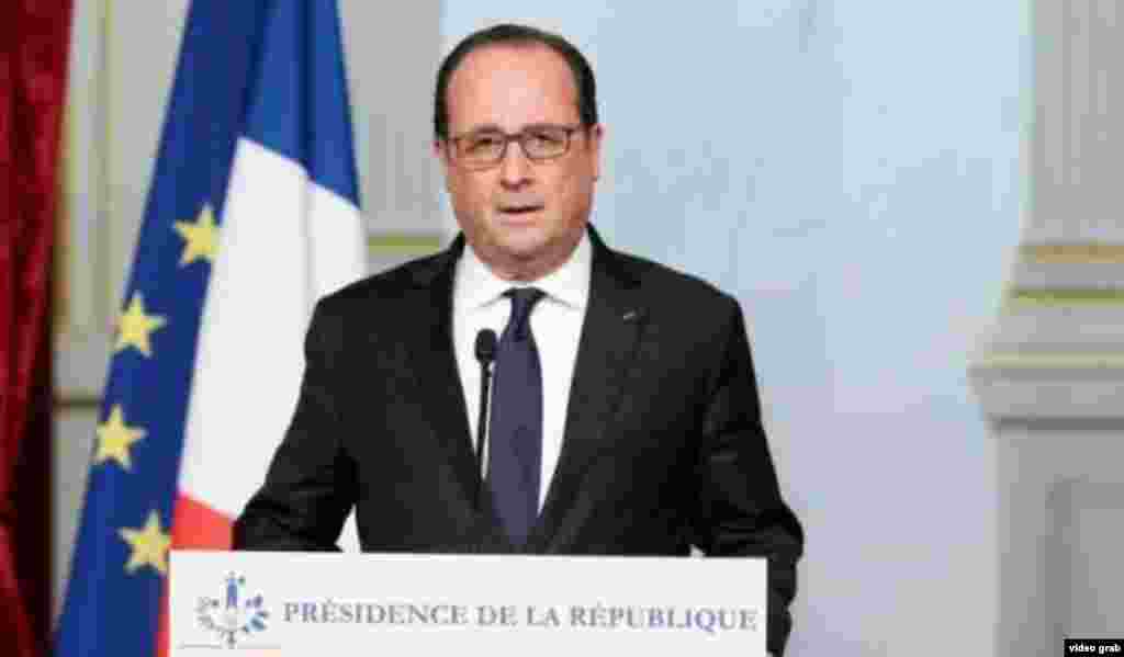 El mandatario francés, Francois Hollande, se dirige a la nación tras los ataques terroristas del viernes 13 de noviembre en París que dejaron al menos 128 muertos.