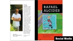 El escritor cubano Rafael Alcides y la portada de su libro "Conversaciones con Dios".