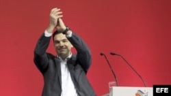  Alexis Tsipras, durante las campaña electoral en enero pasado.