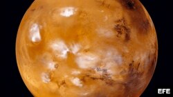 Fotografía facilitada por la NASA del planeta Marte. 