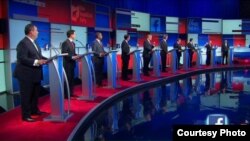 Debate de 10 candidatos republicanos a la Presidencia.