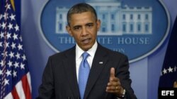 El presidente estadounidense, Barack Obama, durante una rueda de prensa celebrada en Washington, Estados Unidos, el martes 30 de abril de 2013.