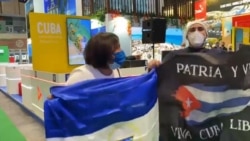 Exiliados cubanos y nicaragüenses protestan en Madrid. (Captura de video/Facebook)
