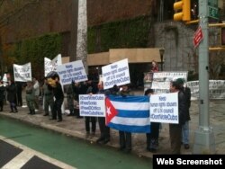 Un grupo de cubanos pide que se vote en contra de la inclusión de Cuba en el Consejo de Derechos Humanos.