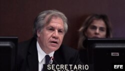 Luis Almagro, secretario general de la OEA, habla ante el Consejo Permanente este viernes 22 de junio