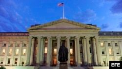 Imagen facilitada que muestra el edificio del Departamento del Tesoro en Washington DC, Estados Unidos.
