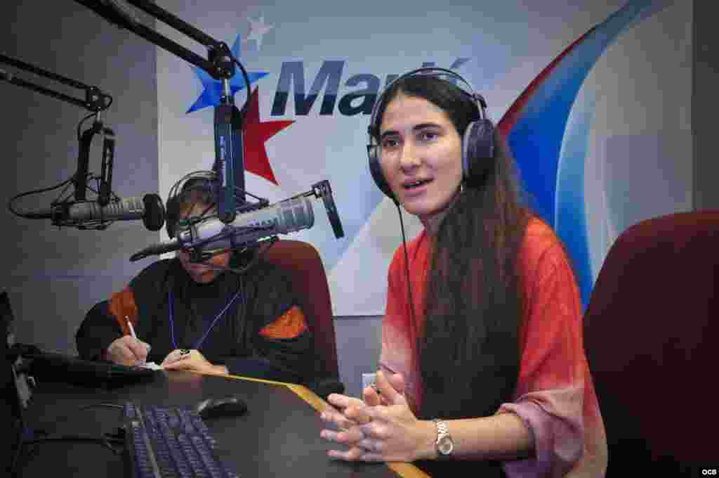 Blogger Yoani Sánchez on air at Radio Martí