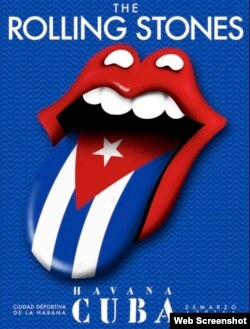 Cartel del concierto de los Rolling Stones en La Habana, Cuba.