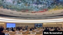 Sala de sesiones del Consejo de Derechos Humanos de la ONU en Ginebra. 