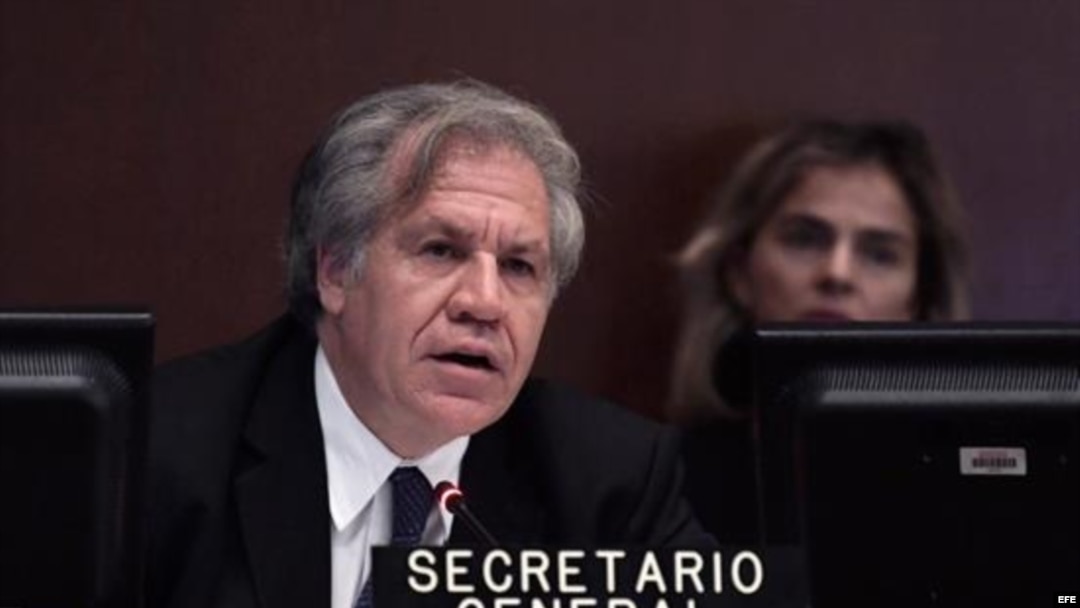 Luis Almagro, secretario general de la OEA, habla ante el Consejo Permanente este viernes 22 de junio