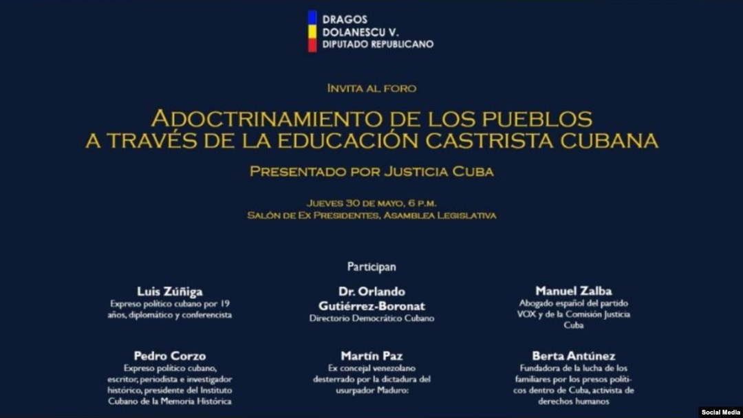 Foro “Adoctrinamiento de los Pueblos a través de la Educación Castrista Cubana”.