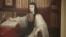 Aspecto de la obra "Sor Juana Inés de la Cruz", del artista Miguel Cabrera.