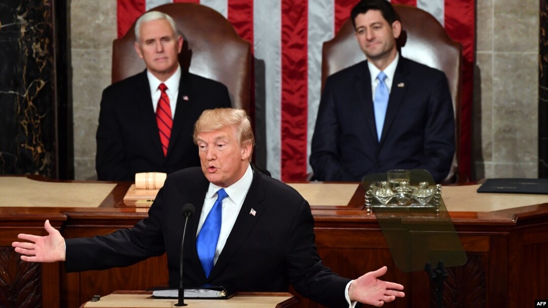 Donald Trump en el discurso sobre el Estado de la Unión