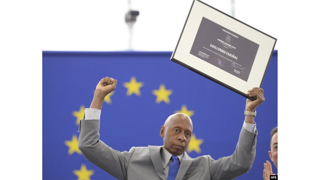 Ceremonia de entrega del Premio Andrei Sájarov a Guillermo Fariñas