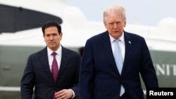 El presidente de EEUU, Donald Trump, y el secretario de Estado, Marco Rubio