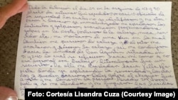 Carta enviada desde prisión por Javier Martín Gutiérrez, el “Spiderman cubano”
