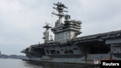 El portaaviones de la Armada de los EE. UU., USS Nimitz, anclado en la bahía de Guanabara como parte del despliegue «Southern Seas 2026» el 8 de mayo de 2026. REUTERS/Pilar Olivares