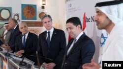 El Secretario de Estado Antony Blinken y sus homólogos de Bahrein, Egipto, Israel, Marruecos y los Emiratos Árabes Unidos en la Cumbre de Negev.